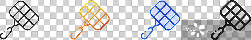 烧烤图标，细线性渐变蓝色描边图片素材