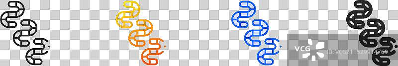 橡皮糖图标，细线性渐变蓝色描边和图片素材