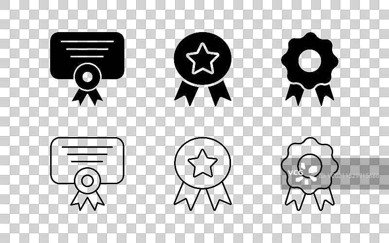 奖项或证书图标的集合图片素材