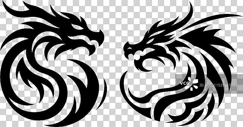 龙头脸部标志轮廓 2图片素材