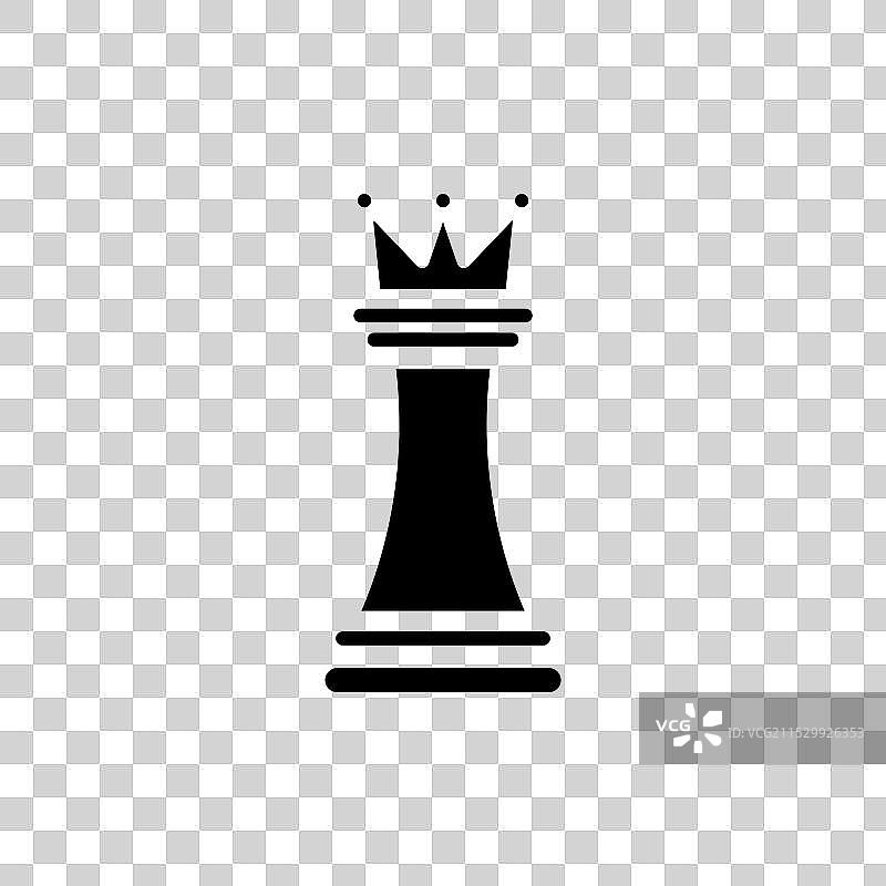 国际象棋女王图标，背景为白色图片素材