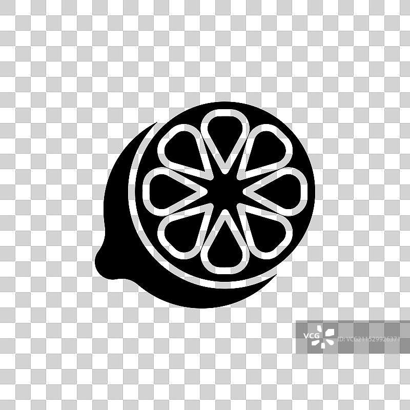 柑橘图标，背景为白色图片素材