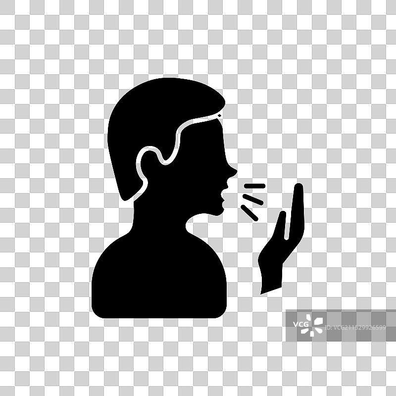 咳嗽图标，背景为白色图片素材