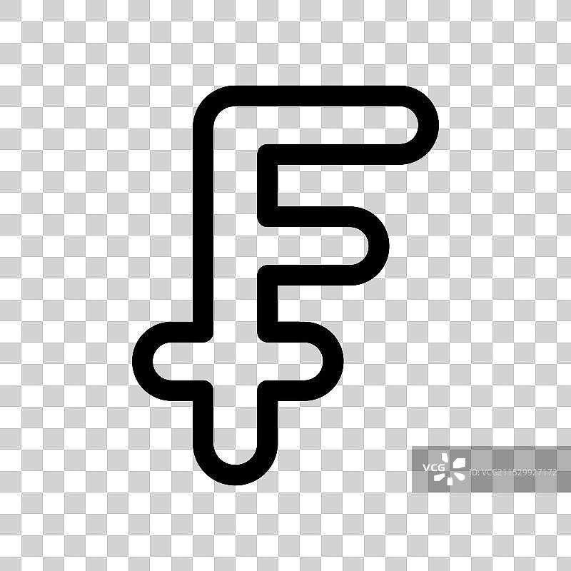 白色背景上的法郎符号图标图片素材