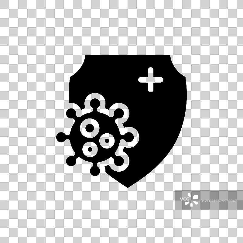 防病毒盾牌图标，背景为白色图片素材
