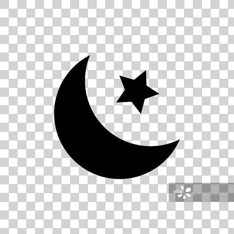 白色背景上的星月图标图片素材