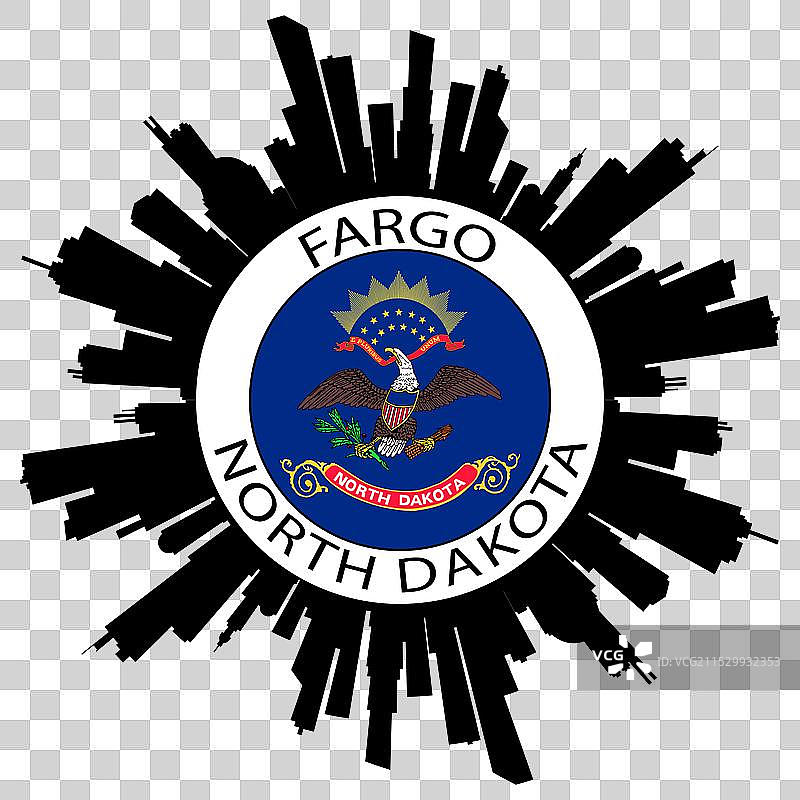 法argo天际线 北达科他州 旗帜 美国 旅行图片素材