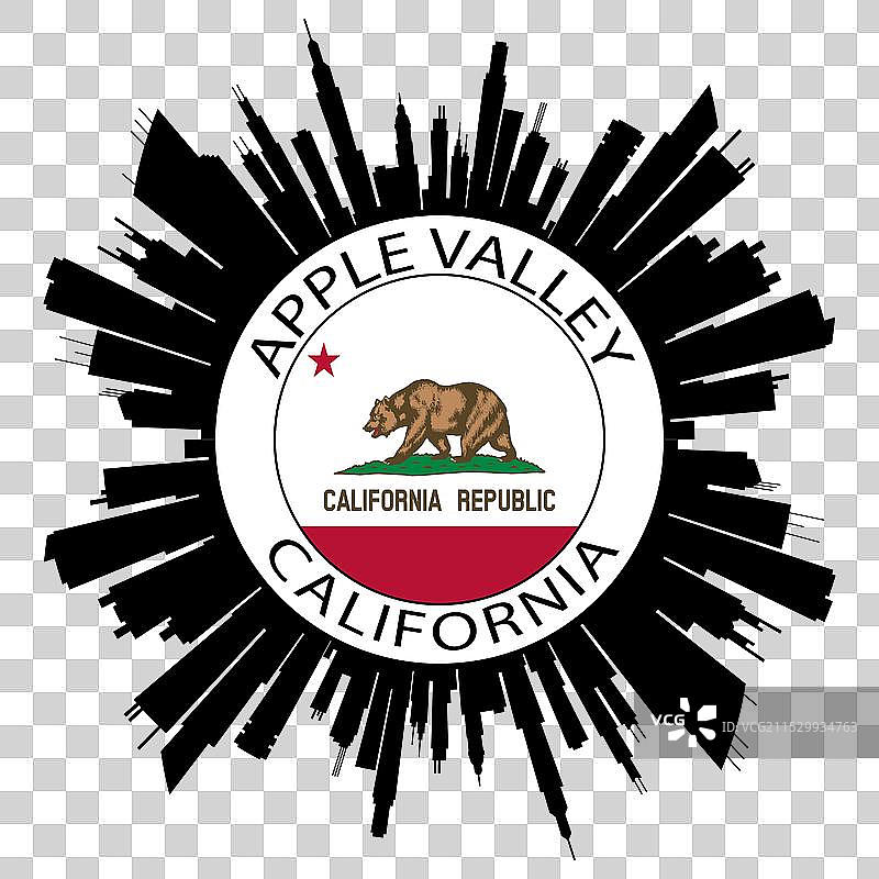 加州苹果谷天际线美国国旗旅行图片素材