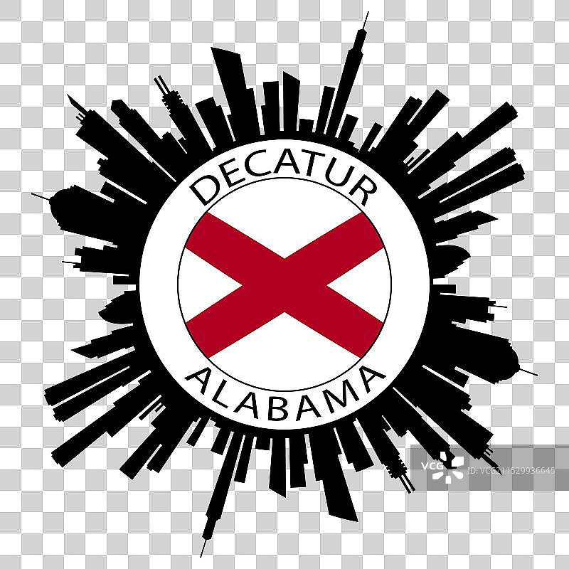 德凯特天际线 阿拉巴马州 旗帜 美国 旅行纪念品图片素材