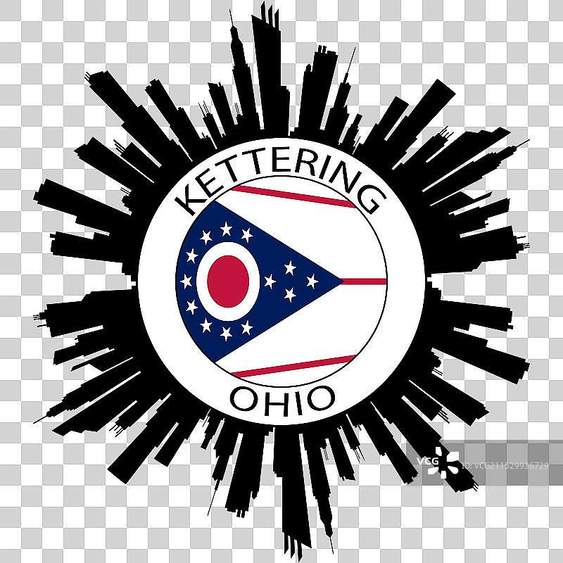 凯特林天际线 俄亥俄州 旗帜 美国 旅行纪念品图片素材