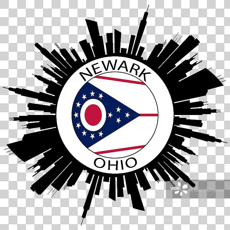 纽瓦克天际线 俄亥俄州 旗帜 美国 旅行纪念品图片素材