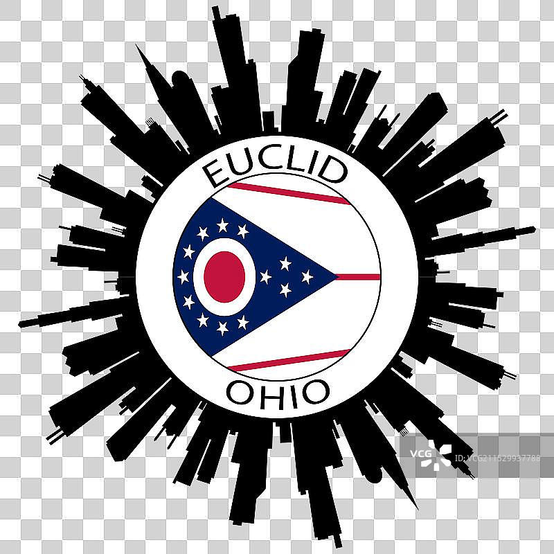 欧克利德天际线 俄亥俄州 旗帜 美国 旅行纪念品图片素材