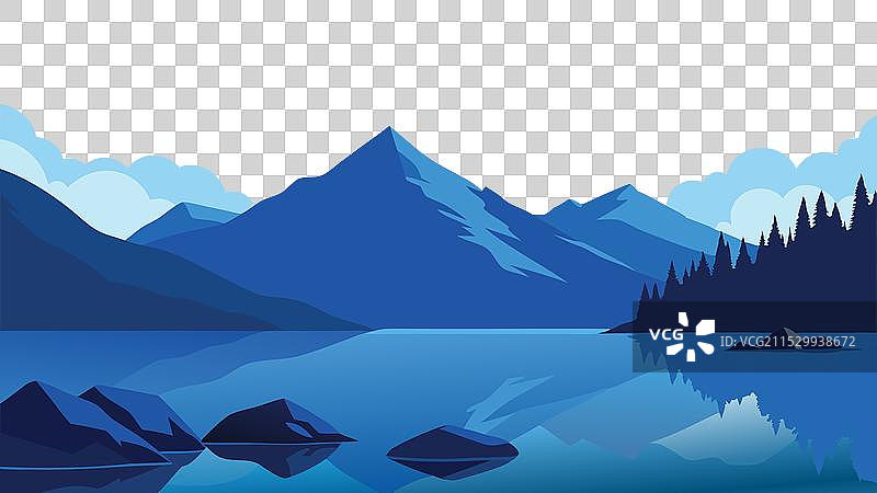 被岩石环绕的宁静湖泊，壮丽无比图片素材