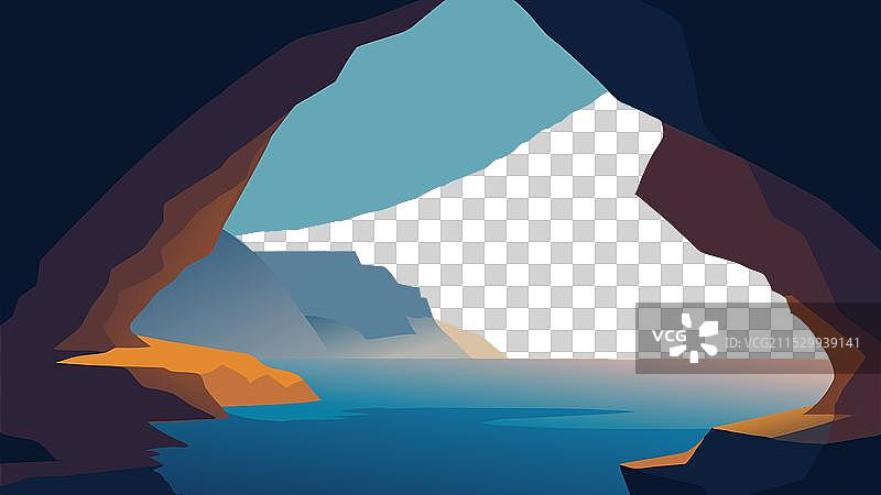 海崖上雕刻而成的海洞展示了图片素材