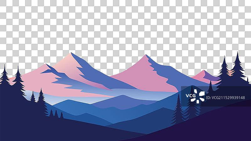 雪覆盖的树木雄伟地矗立在图片素材