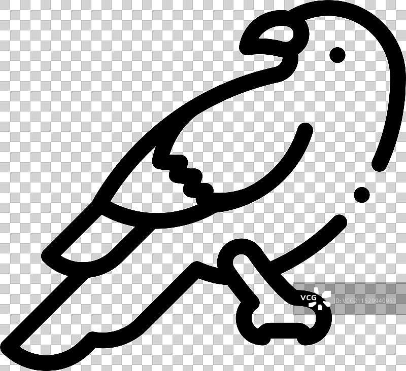 孤立的细线风格设计的乌鸦图标图片素材