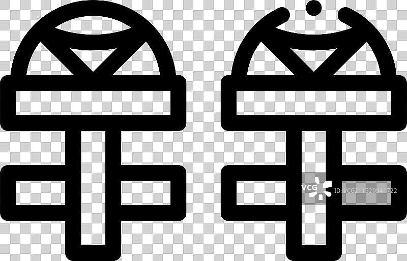 袖扣图标，细线条风格设计，独立展示图片素材