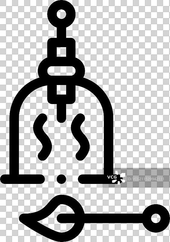 拔罐图标，细线风格设计，独立于背景图片素材