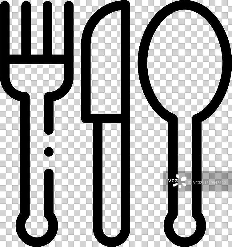 刀具图标，细线条风格设计，独立于背景图片素材