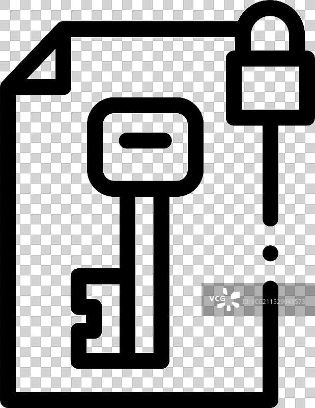 数据加密图标，细线条风格设计图片素材