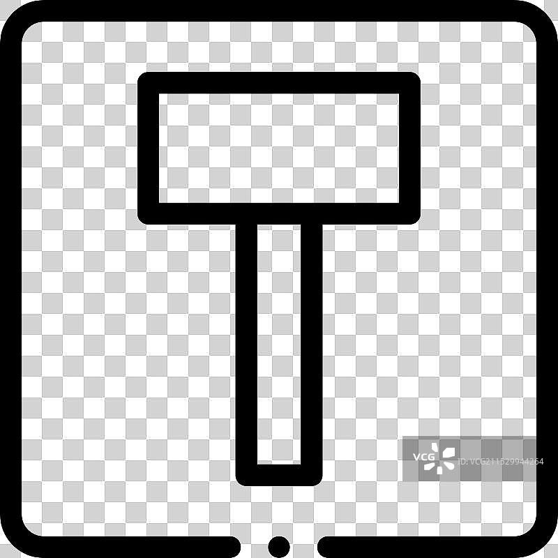 死胡同街道图标，细线条风格设计图片素材