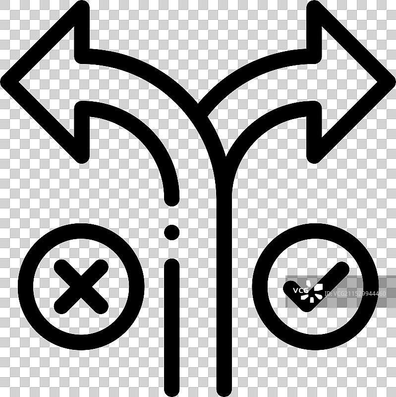 决策图标，细线条风格设计，独立展示图片素材