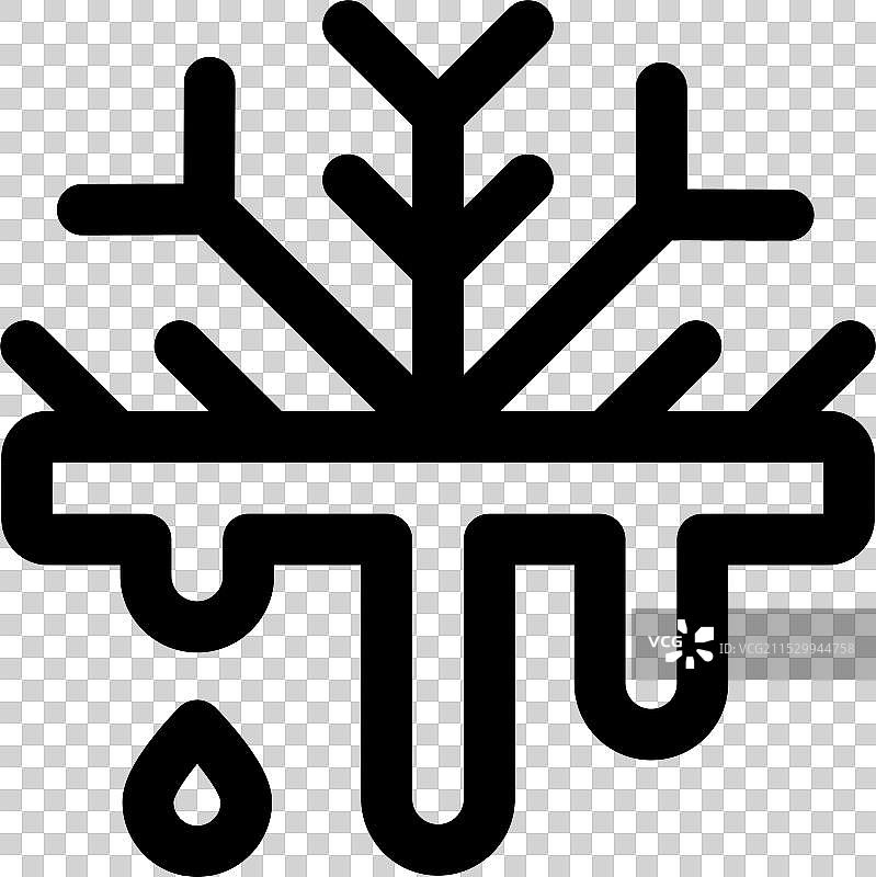 解冻图标，细线风格设计，独立于背景图片素材