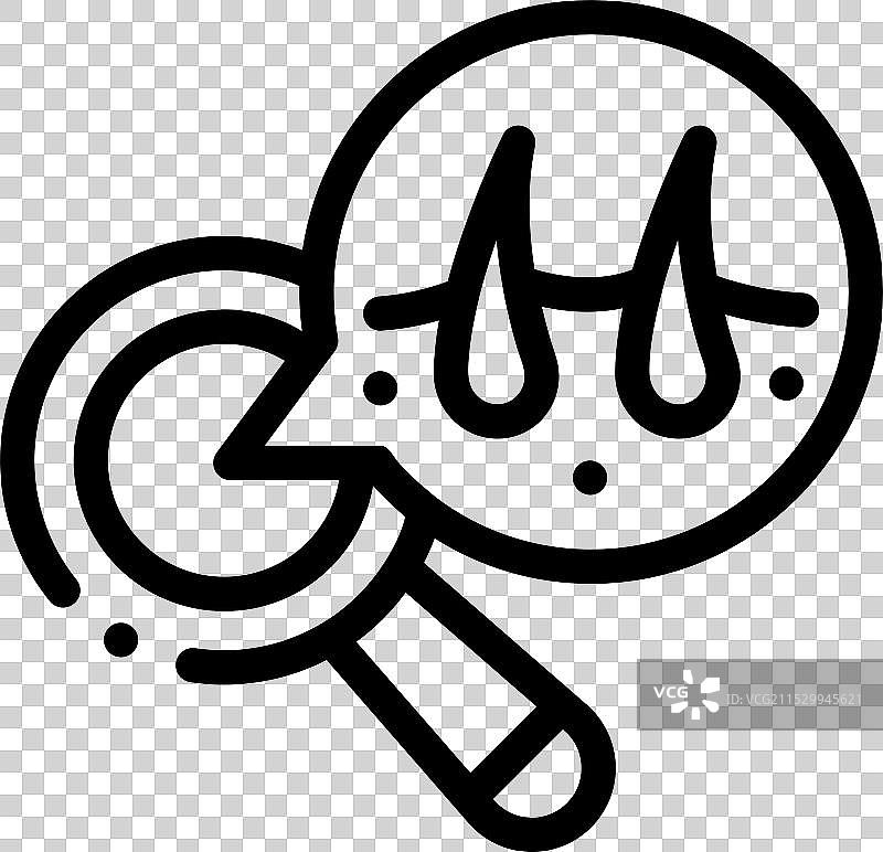 皮肤科学图标，细线条风格设计图片素材