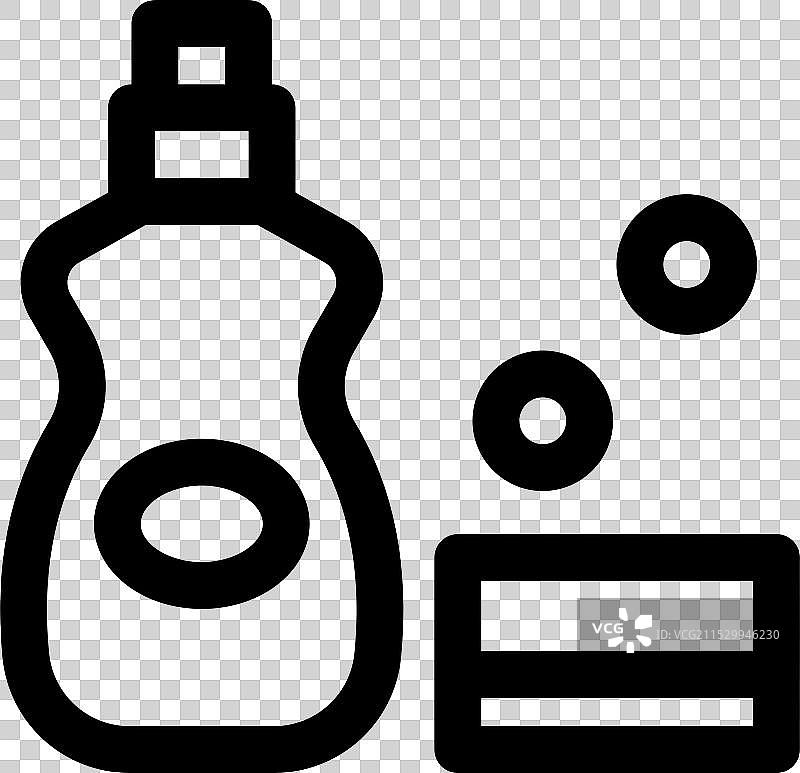 洗涤剂图标，细线条风格设计，独立展示图片素材