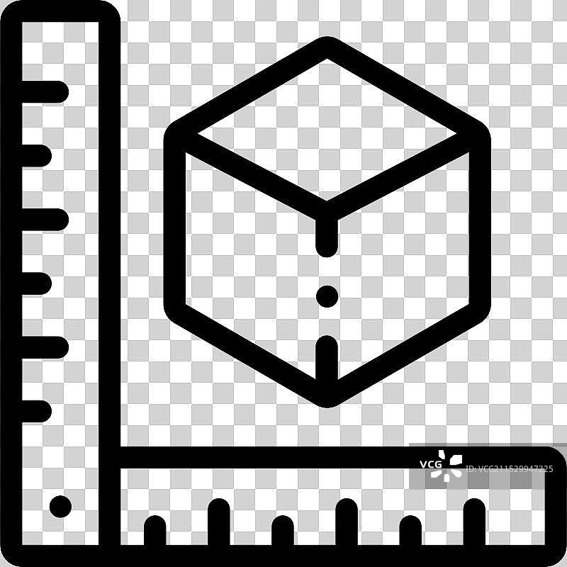 尺寸图标，细线风格设计，独立展示图片素材
