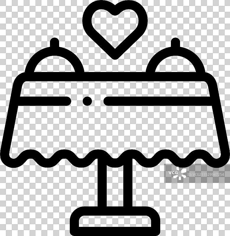 晚餐图标，细线风格设计，独立于背景图片素材