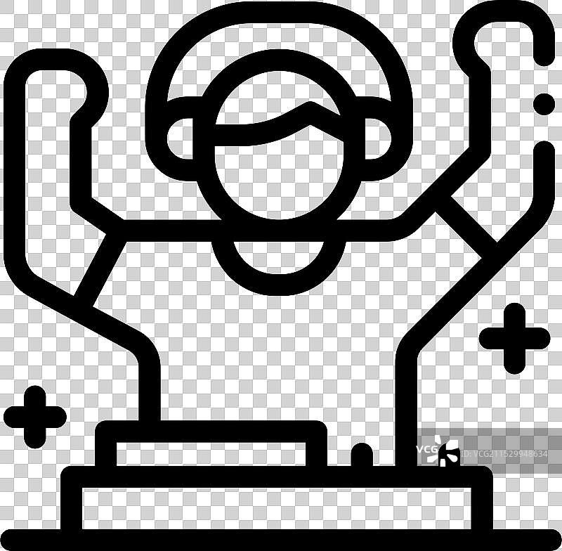 DJ图标，细线条风格设计图片素材