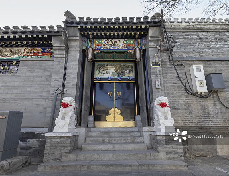 北京胡同大宅门图片素材