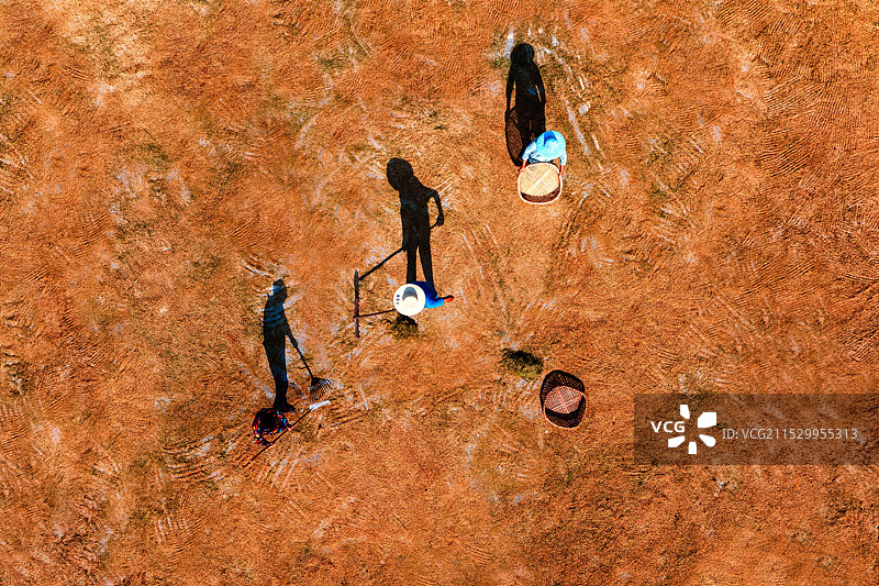 重庆江津乡村秋收晒谷图片素材