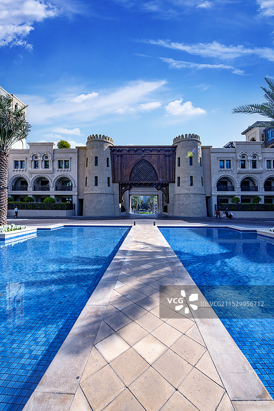 阿联酋迪拜古城皇宫酒店周边商务住宅区图片素材