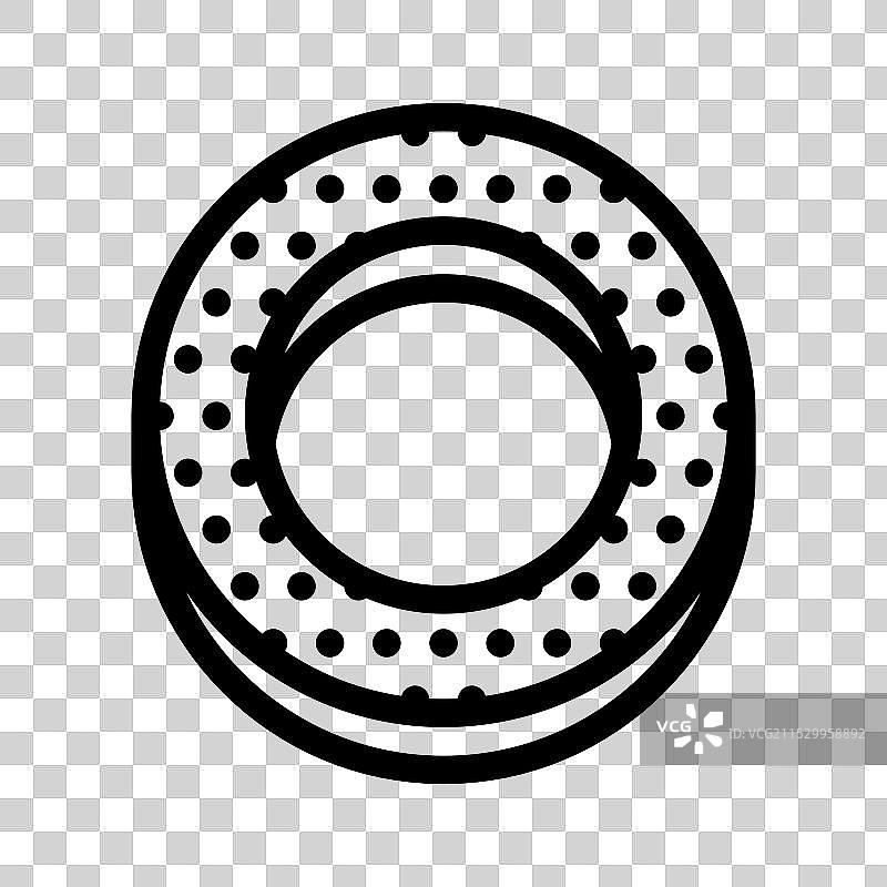 贝果图标轮廓风格设计，孤立在白色背景上图片素材