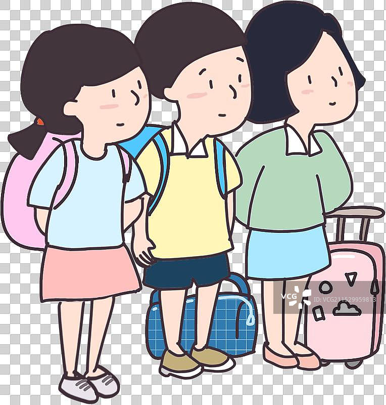 携带行李的小学生元素图片素材