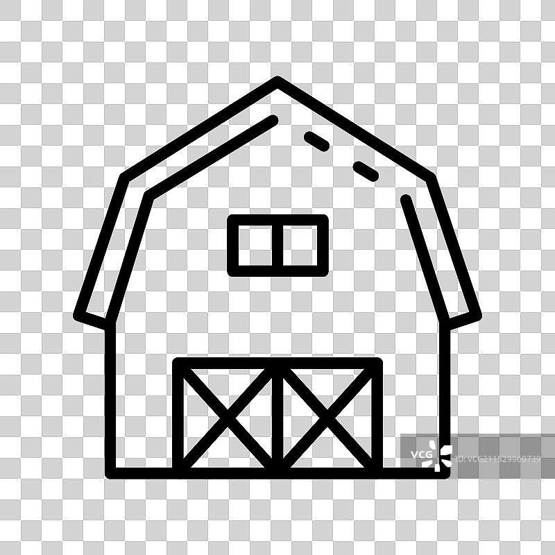 白色背景上的谷仓图标轮廓设计图片素材