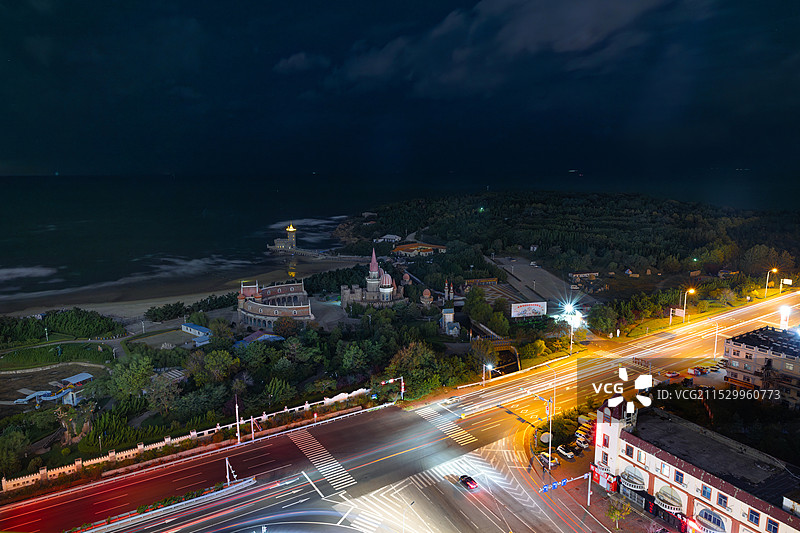 威海海景夜景图片素材