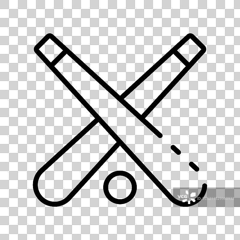 棒球图标轮廓风格设计，独立于背景图片素材