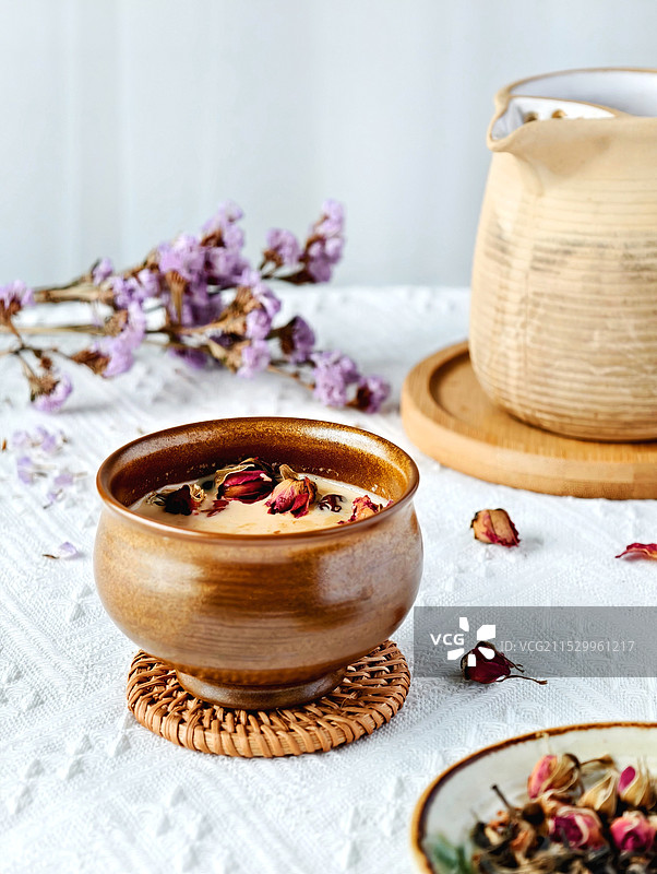 玫瑰奶茶图片素材