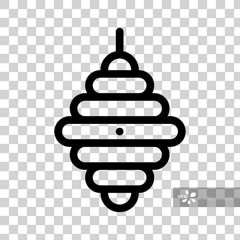 蜂巢图标轮廓风格设计，独立于背景图片素材