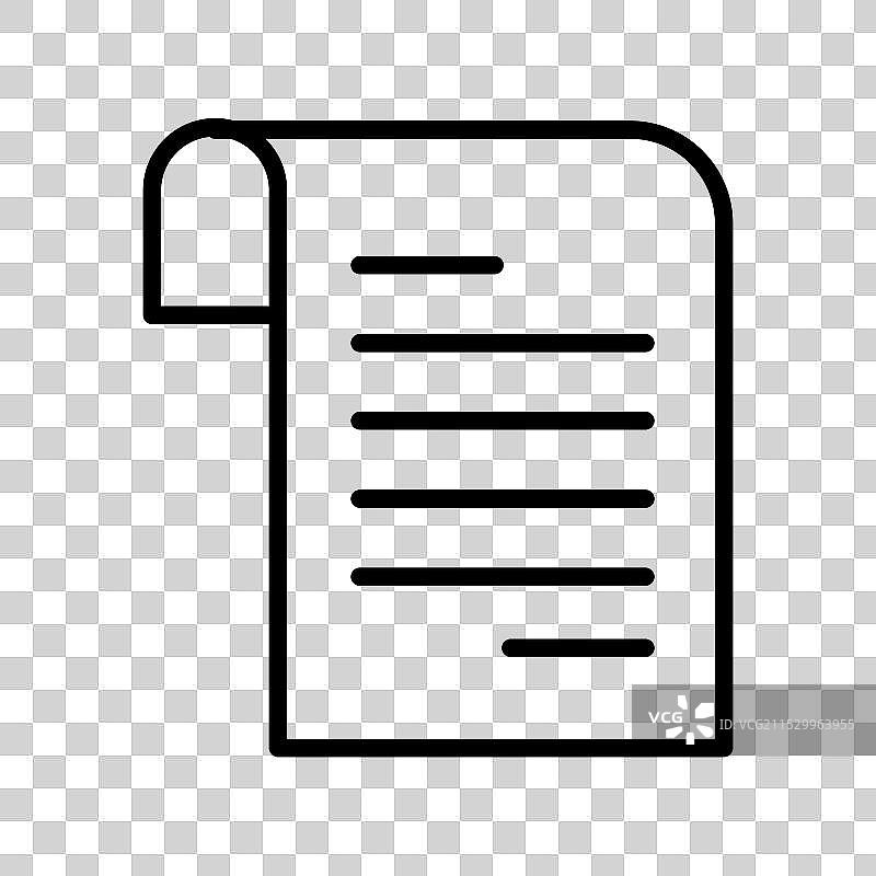 账单图标轮廓风格设计，孤立在白色背景上图片素材