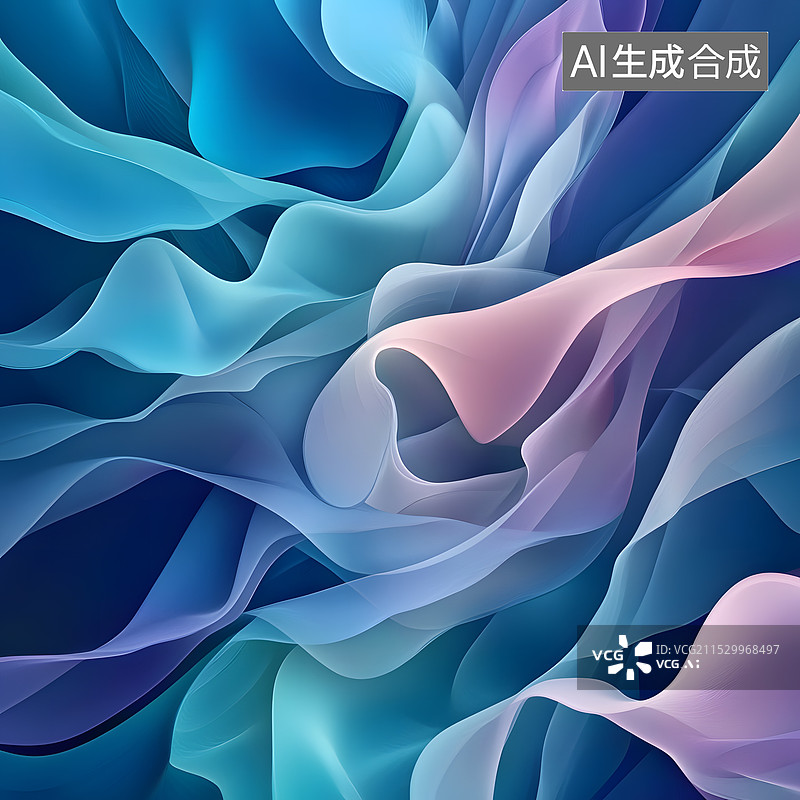 【AI数字艺术】梦幻般的蓝色渐变背景图片素材