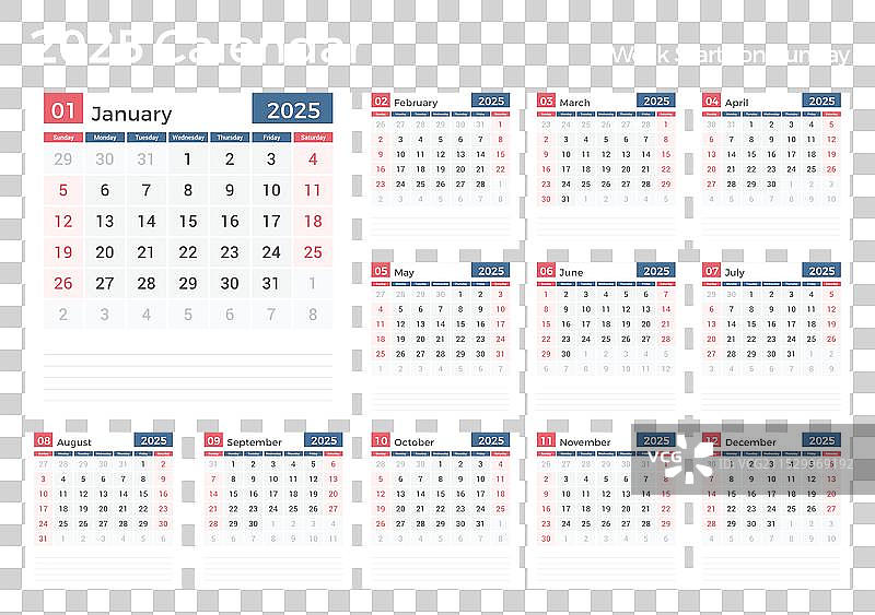 2025年日历图片素材