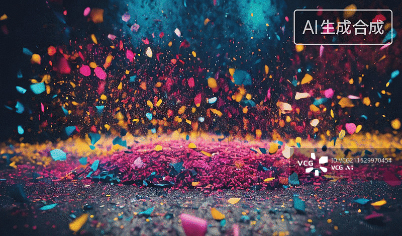 【AI数字艺术】彩色粉末爆炸图片素材
