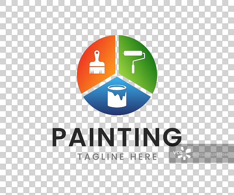 绘画logo设计和油漆服务logo图片素材