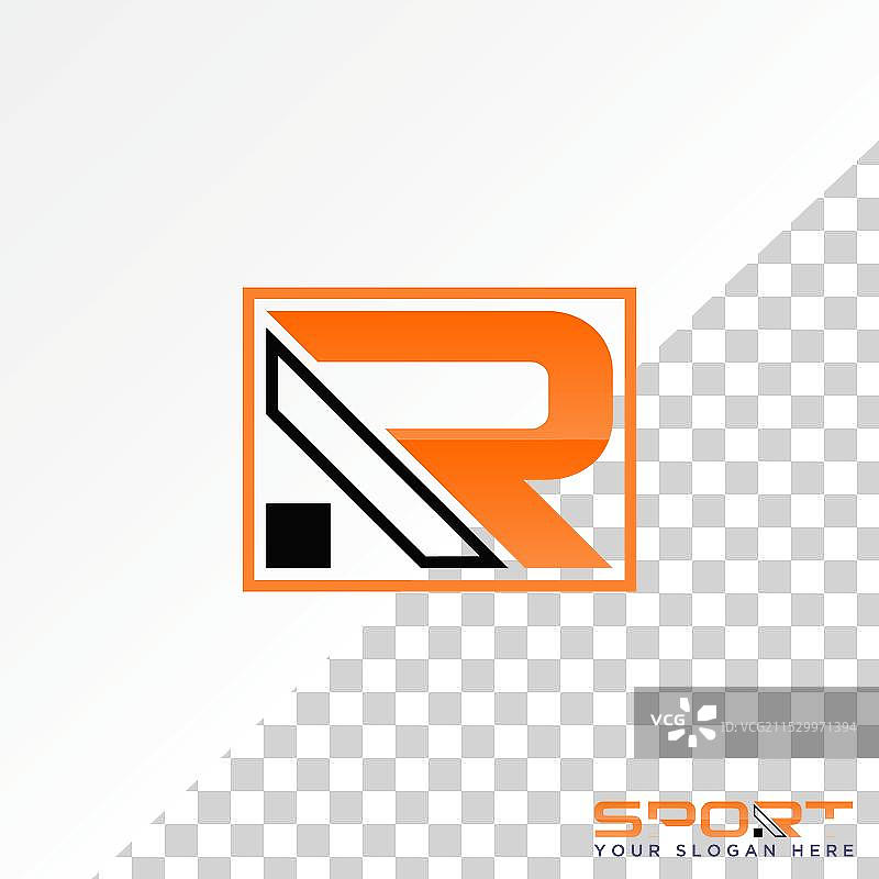 初始字母“R”的字体切割线运动联赛比赛图片素材