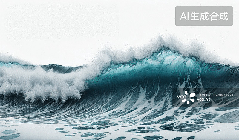 【AI数字艺术】海浪冲击图片素材