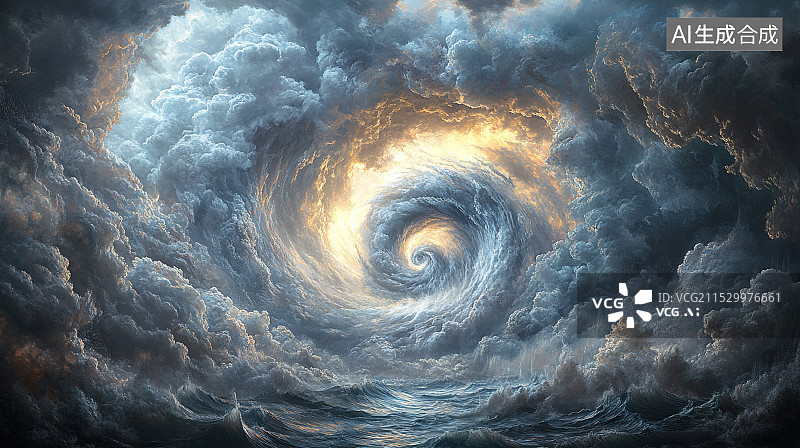 【AI数字艺术】飓风眼中的世界图片素材
